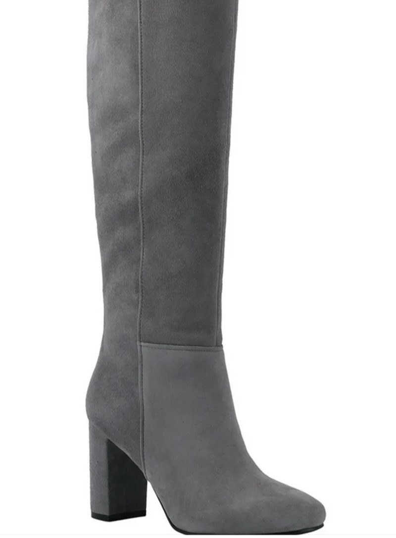 Calvin Klein Womens Almay Leather Tall Knee-High Boots size:8.5
