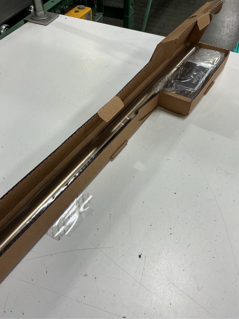 Condition photo showing Good Condition for ivilon drapery window curtain rod - end cap style design 1 inch pole. 28 to 48 inch color warm gold 28 to 48 in.