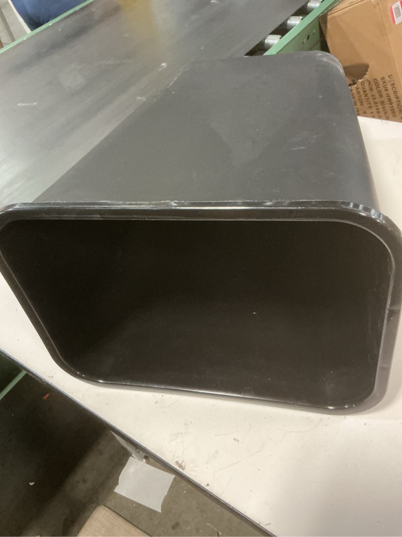 Condition photo showing Good Condition for Amazon Basics Rectangular Commercial Office Wastebasket, Easy to Clean, Space-Saving, 10 Gallon, Black Black 10 Gallon (Pack of 1)