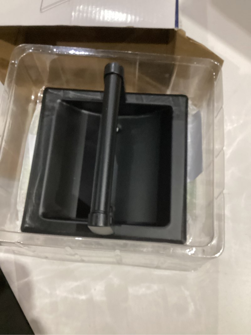 Condition photo showing Good Condition for matte black recessed toilet paper holder for large rolls, pivoting black toilet paper holder wall mount stainless steel, in wall toilet paper holders black, bathroom toilet paper wall holder matte black 1
