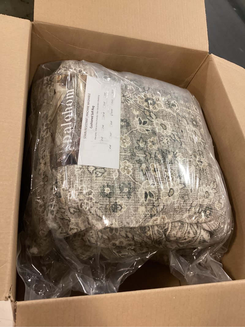 Condition photo showing New/Like New for Machine Washable Rugs for Living Room: 8x10 Area Rugs for Bedroom Boho Vintage Rugs Stain Resistant Non Slip Low Pile Soft Lightweight Carpet for Kitchen Dining Room Farmhouse Nursery Kids Room 8' x 10' (Rectangular) Beige and Brown