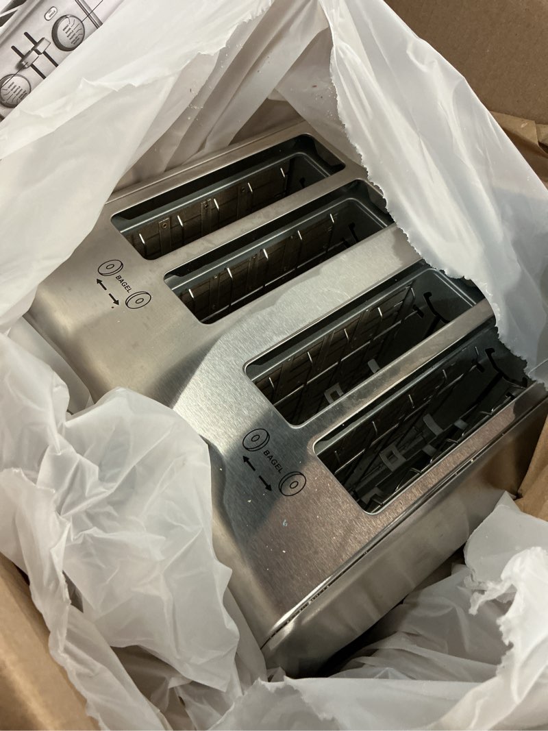 Condition photo showing As Is for cuisinart cpt-640p1 4-slice custom select toaster, stainless steel 4 slice toaster toaster