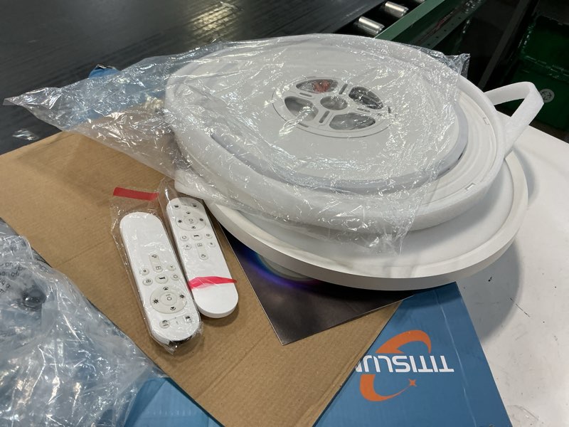 Condition photo showing Good Condition for 2 pack 16 inch smart rgb led ceiling light with remote, wifi flush mount ceiling light compatible with alexa & google home, 32w=3200lm dimmable, diy colors, for bedroom living room white-smart-rgb 15.8inch-2pack
