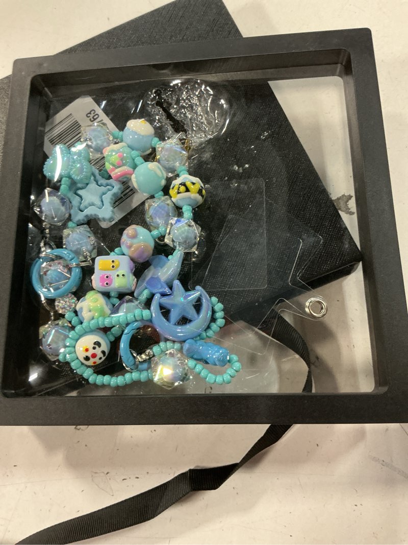 Condition photo showing As Is for Cute Handpainted Phone Charms Colorful Beaded Phone Charm Strap Hands-free Cellphone Wrist Strap for Women Girl Orange Yellow Blue 001