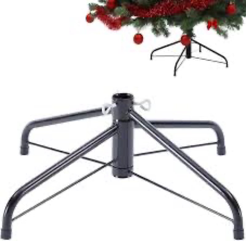 MNKXL 24 Inch Metal Christmas Tree Stand for 4 to 10ft Christmas Trees, Heavy Duty Folding Universal