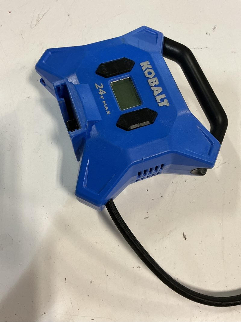 Condition photo showing As Is for kobalt cordless high pressure 24-volt li-ion air inflator