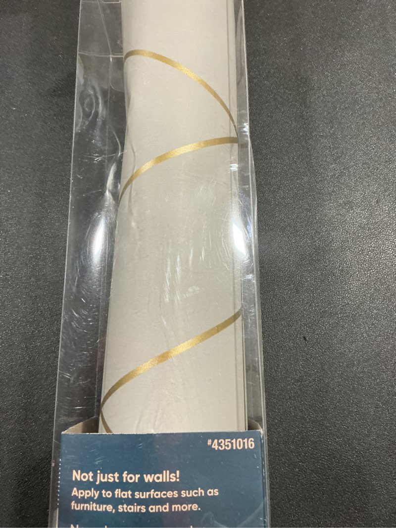 Condition photo showing New/Like New for (Similar To Stock Photo) Tempaper White & Metallic Gold Faux Cork Removable Peel and Stick Wallpaper, 20.5 in X 16.5 ft, Made in The USA Modern White & Metallic Gold