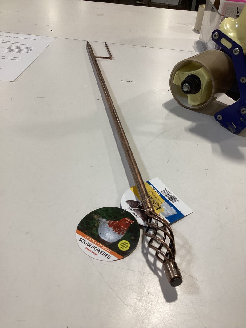 Condition photo showing As Is for exhart 30.98-inches red metal solar animals stake
