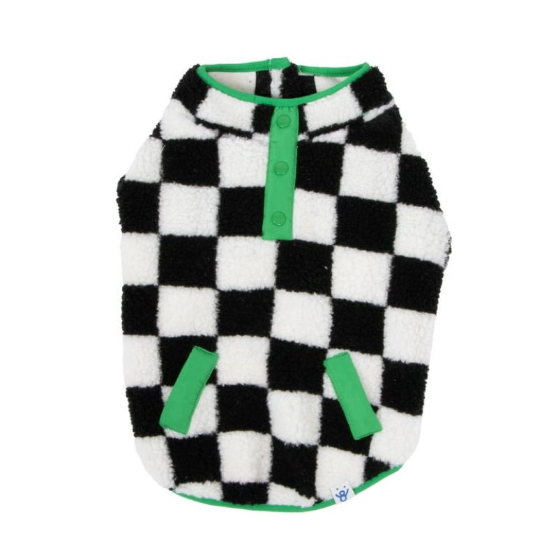 Oodles Multicolored Sherpa Bubble Hem Fall Dog Jacket, (SIZE SMALL)