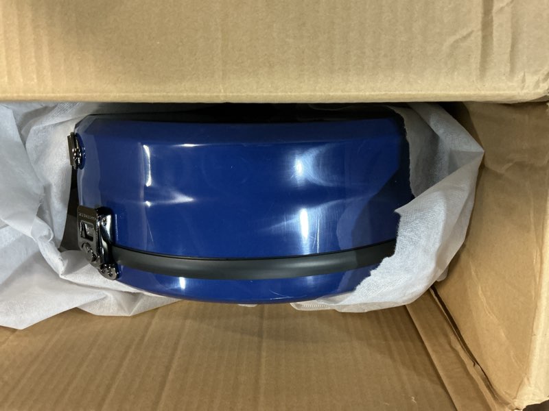 Condition photo showing New/Like New for crossrock fiberglass banjo case fits openback 17-fret tenor styles of banjos, includes interior compartment, backpack straps, hygrometer, tsa lock-navy blue (crf2020sobjnvbl) 17-fret tenor banjo navy blue