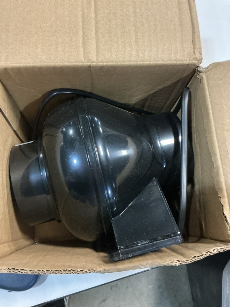 Condition photo showing As Is for vivosun d4 4 inch 195 cfm inline duct ventilation fan, hvac vent blower for grow tent, attic, basements or kitchen, hydroponics exhaust booster fan basic