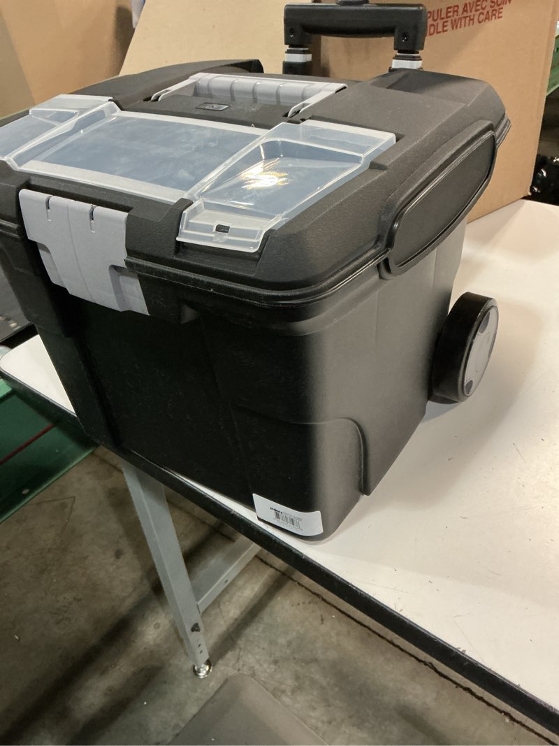 Condition photo showing Good Condition for storex premium file storage box on wheels, black/grey (61507a01c)