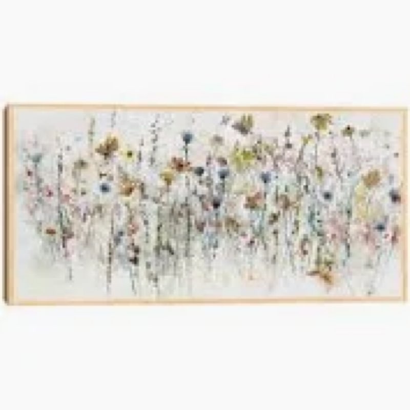 FWIEXA Floral Canvas Wall Art, Framed Wildflower Pictures Wall Decor, Large Flower Prints, Colorful 