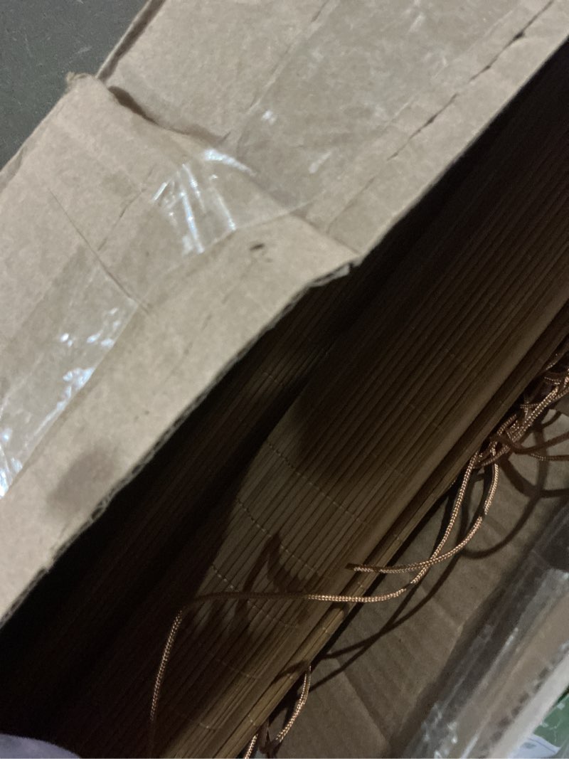Condition photo showing Good Condition for (Similar to) Natural Bamboo Shades for Windows, Outdoor Bamboo Roller Blinds for Patio, 34 36 39 46 48 55 60 72 79 inch Blackout Waterproof Roman Roll Up Shades for Outdoor/Indoor Privacy Cordless