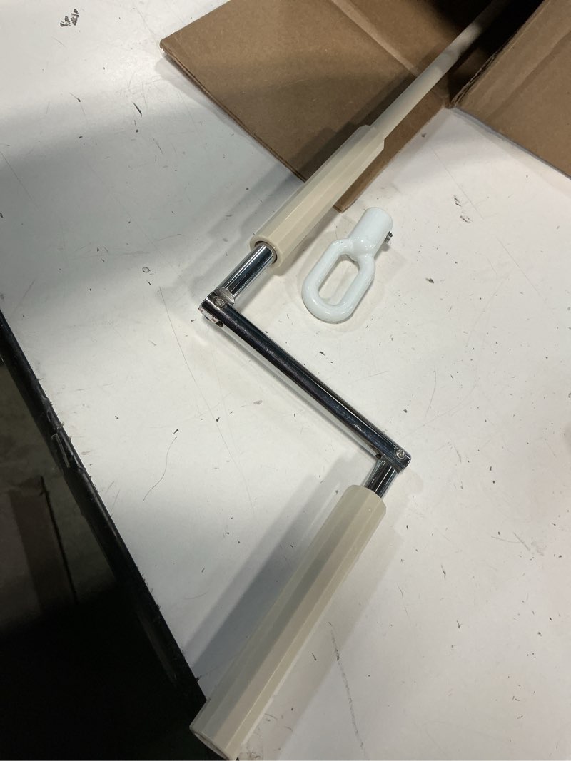 Condition photo showing As Is for universal replacement metal crank wand of exterior sun shades roller up blind (beige) 1"w x 39"h beige