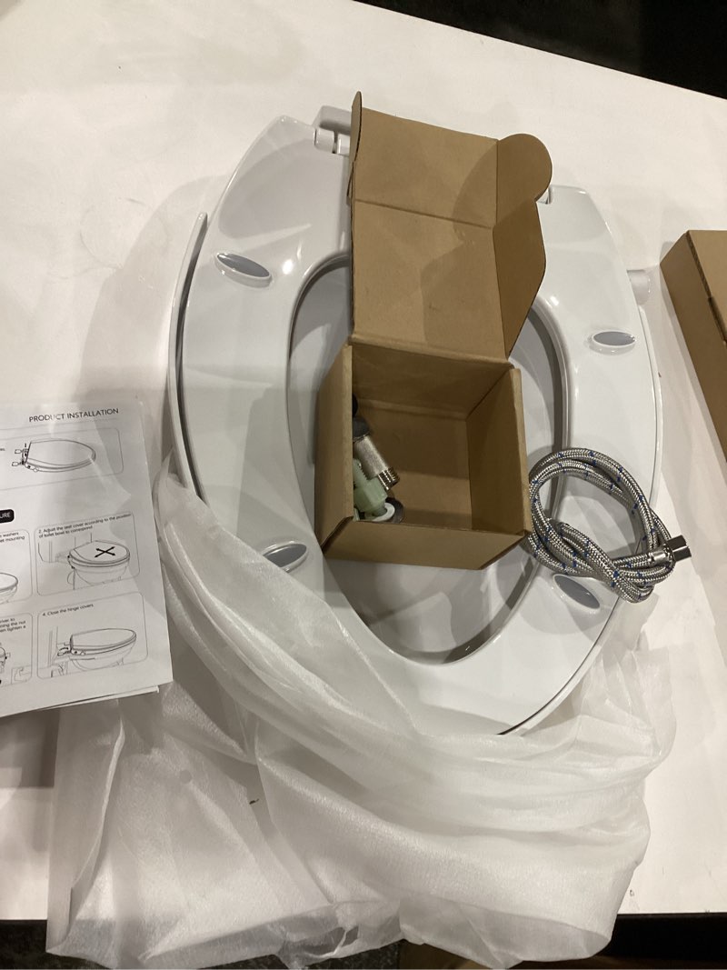 Elongated Bidet Toilet Seat Non-Electric Swash Ecoseat,Quiet-Close,Self Cleaning Dual Nozzle System,