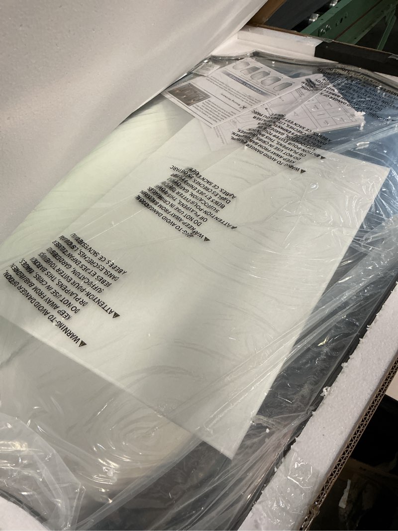 Condition photo showing Good Condition for ANDY STAR Chrome Bathroom Mirror, 24x40 Inch Polished Silver Scalloped Mirror, Bathroom Mirror for Over Sink in Rust-Proof Stainless Steel 1" Frame, Unique Designer Mirror, Wave Inspired Style Chrome 40"L x 24"W