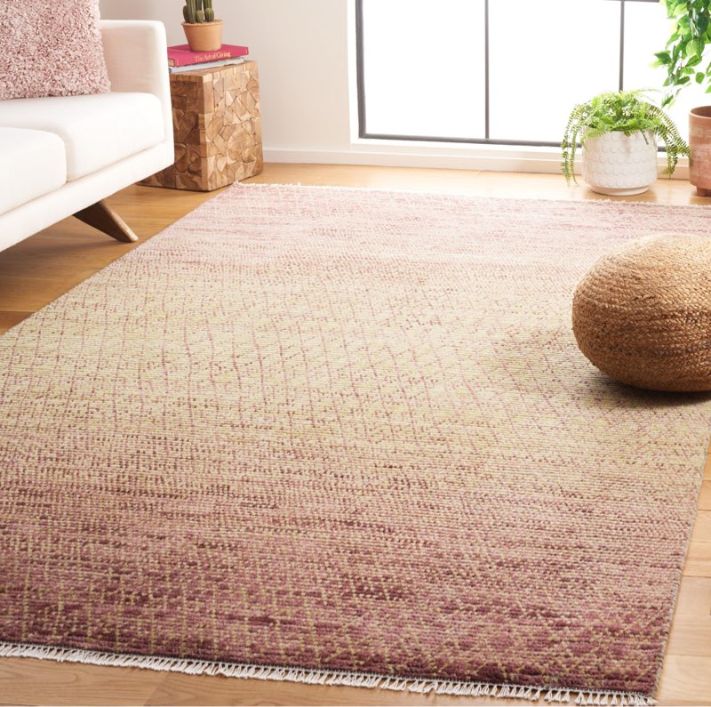 SAFAVIEH Nomad Collection Area Rug - 6' x 9', Gold & Rust Hand-Knotted Wool, Modern Boho Fringe Design, Ideal for High Traffic Areas in Living Room, Bedroom, Dining Room (NMD801D-6)