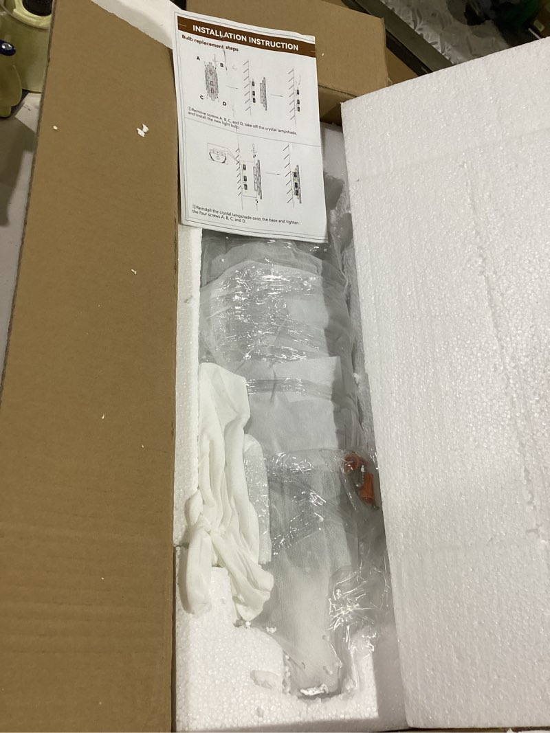 Condition photo showing As Is for Modern Crystal Chrome Wall Sconces, Wall Light Fixtures, Indoor Wall Lamp, Vanity Wall Mount Lamps for Living Room Bedroom Bathroom Bedside Hallway Stairway Chrome-A10