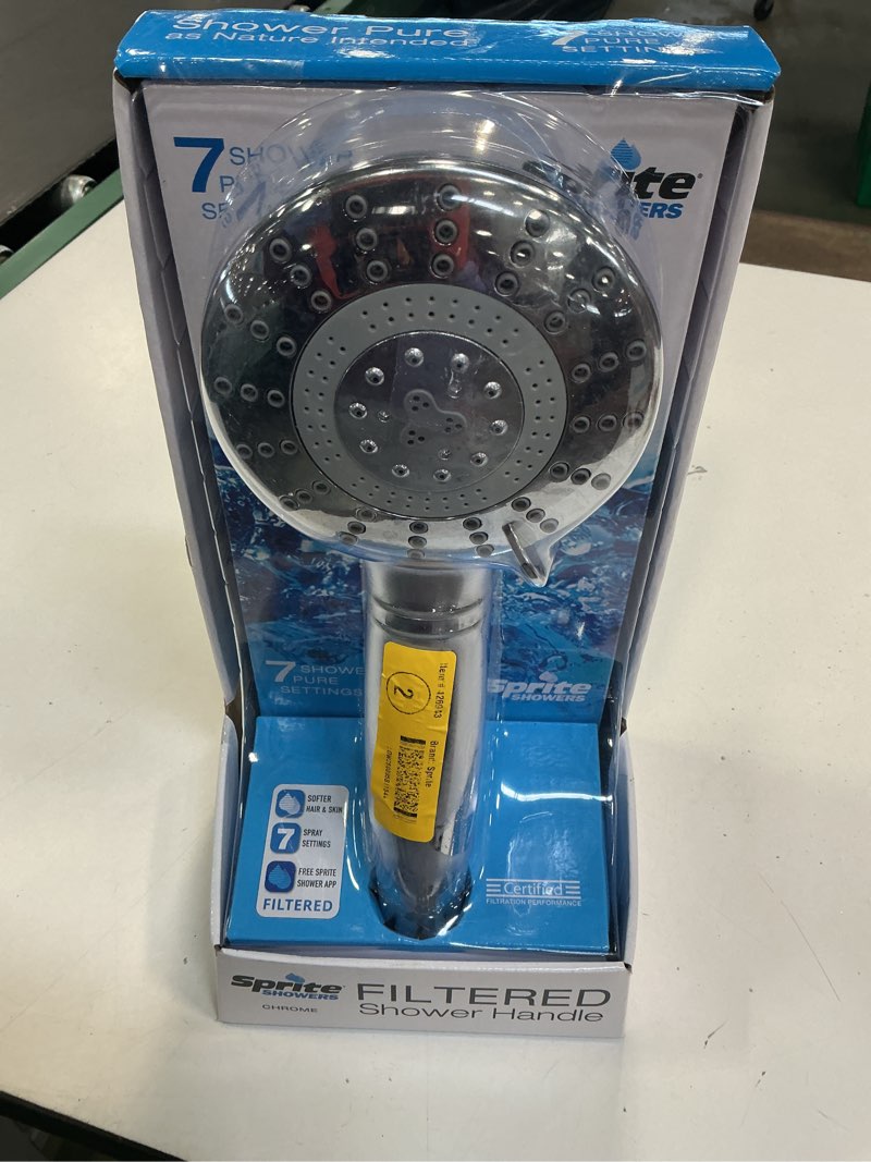 Condition photo showing As Is for Sprite Shower Pure 2.5-GPM (9.5-LPM) Chrome 7-Spray Hand Shower