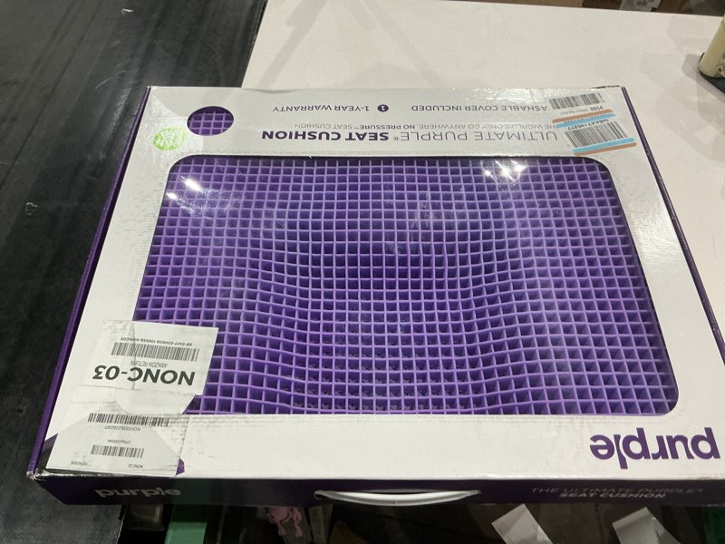 Condition photo showing Good Condition for Purple Ultimate Seat Cushion | Pressure Reducing Grid Designed for Ultimate Comfort | Designed for Gaming | Made in the USA
