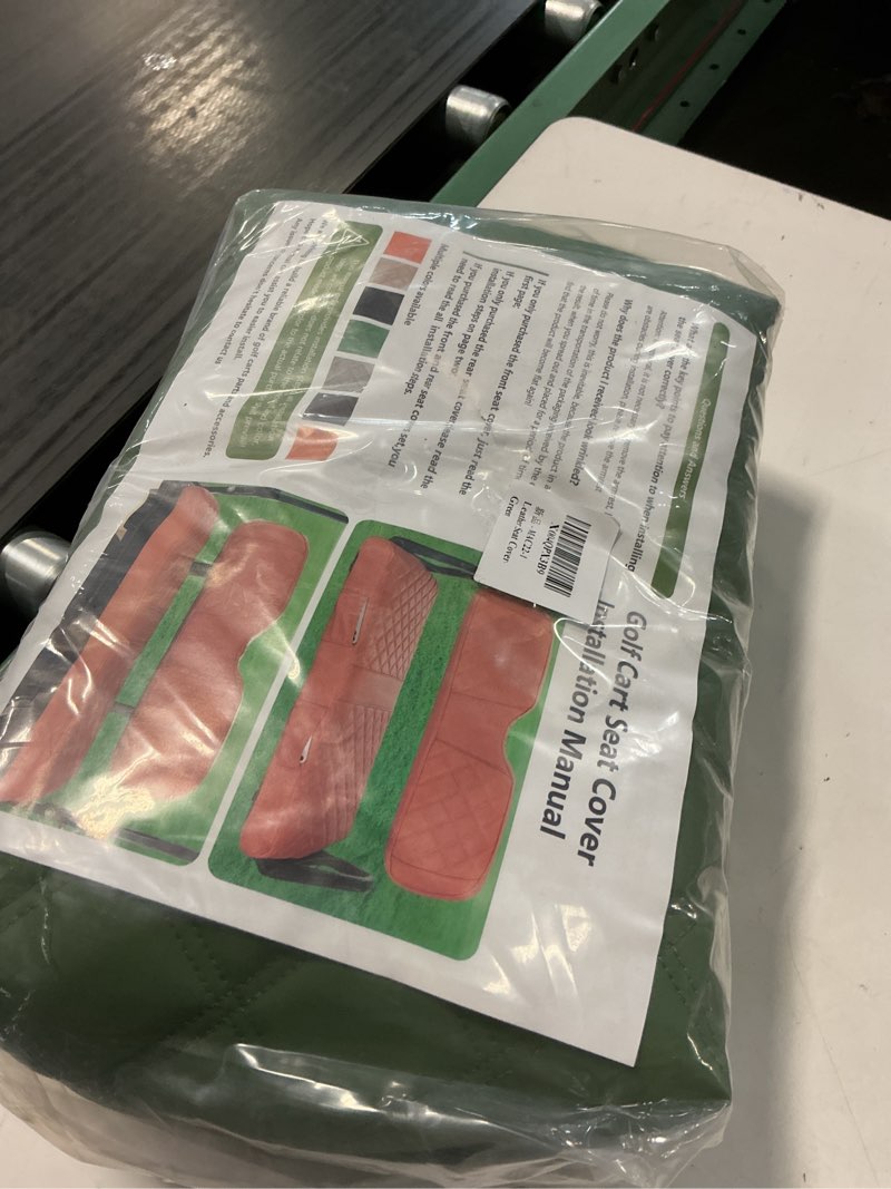 Condition photo showing New/Like New for golf cart seat covers fit yamaha g22 g19 g16 g9 g2,vinyl leather front seat covers fit standard seat cushion,retractable buckle drawstring,no stapler needed replacement seat cover(green) for yamaha g22 front seat green