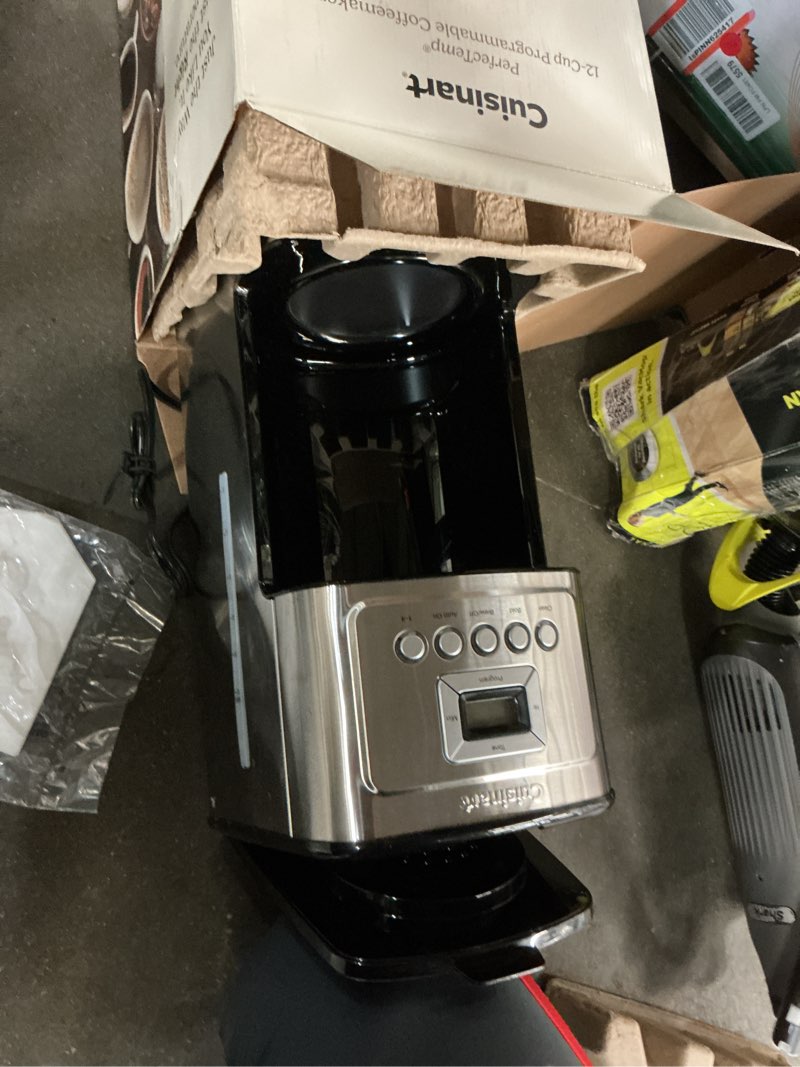 Condition photo showing As Is for Cuisinart 12-Cup Coffee Maker, Programmable PerfecTemp Thermal Carafe Coffee Machine with 1-4 Cup Setting, Brew Strength Control and Brew Pause, Stainless Steel, DCC-3400NAS, Silver