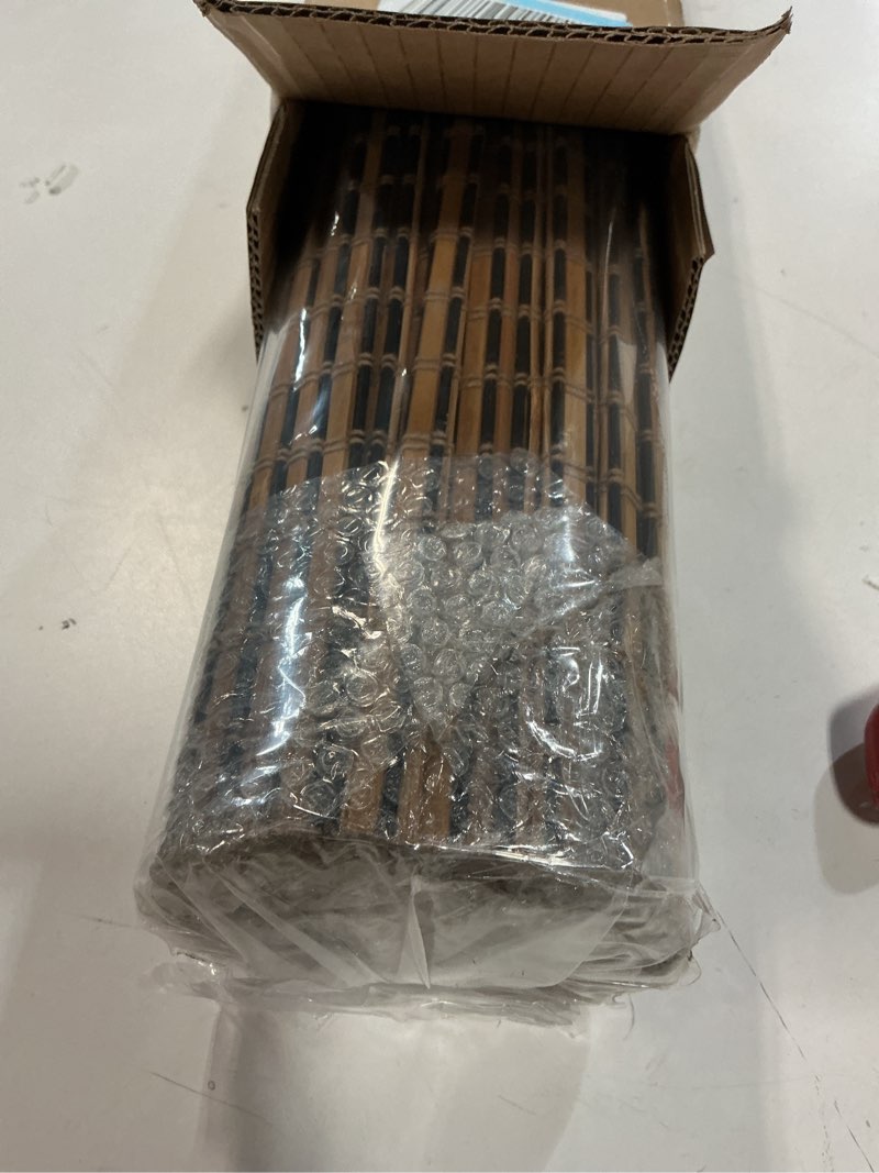 Condition photo showing Good Condition for LazBlinds Cordless Bamboo Roman Shades for Windows, Light Filtering Natural Bamboo Blinds, Easy Lift Cordless Design for Living Room & Bedroom, Fits Interior Windows 31.5" W x 64" H, Greystone Greystone 31.5"W x 64"H