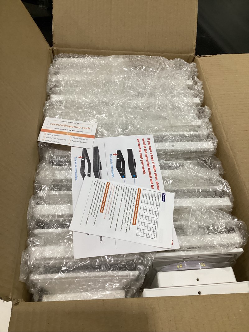 Condition photo showing As Is for APONUO 16 Pack Solar Post Cap Lights, 2 Modes(Warm/Cool Light) Outdoor Waterproof Fence Post Solar Lights, Solar Powered Garden, Patio, Deck Decor for 4x4, 5x5, 5.5x5.5 Wood & Vinyl Posts, White White 16 Pack