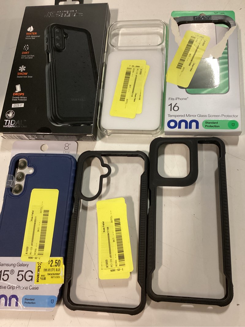 Condition photo showing As Is for assorted cellphone iphone/andorid/galaxy case covers & accessories
