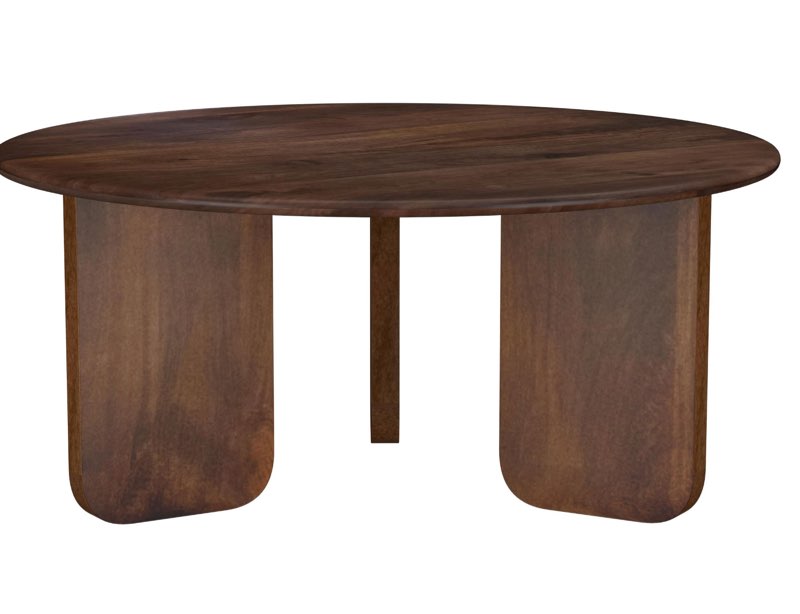 Dale 24 in. Brown Round Mango Wood Coffee Table