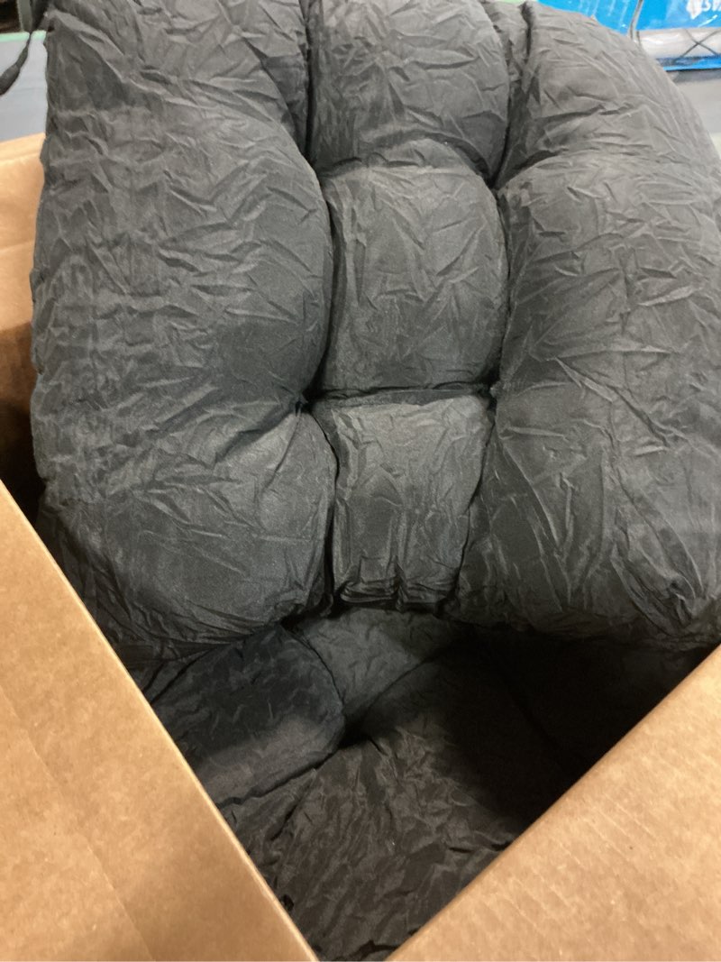 Condition photo showing Good Condition for Outdoor Chair Cushions Set of 2, 19x19x4 Inch Seat Pads with Ties for Patio Wicker Chairs Garden Dining Chair, Indoor Outside Use, Fade-Resistant & Waterproof, Black Black 19x19x4"