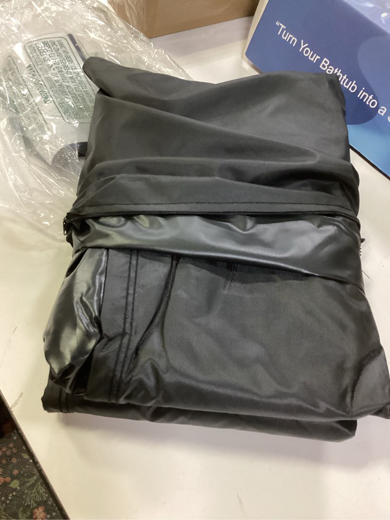 Condition photo showing As Is for Patio Furniture Covers, Outdoor Furniture Cover Waterproof, General Purpose, Outside Table and Chair Covers, Heavy Duty 600D (108 Inch L x 82 Inch W x 27.9 Inch H) Black 108 Inch L x 82 Inch W x 27.9 Inch H