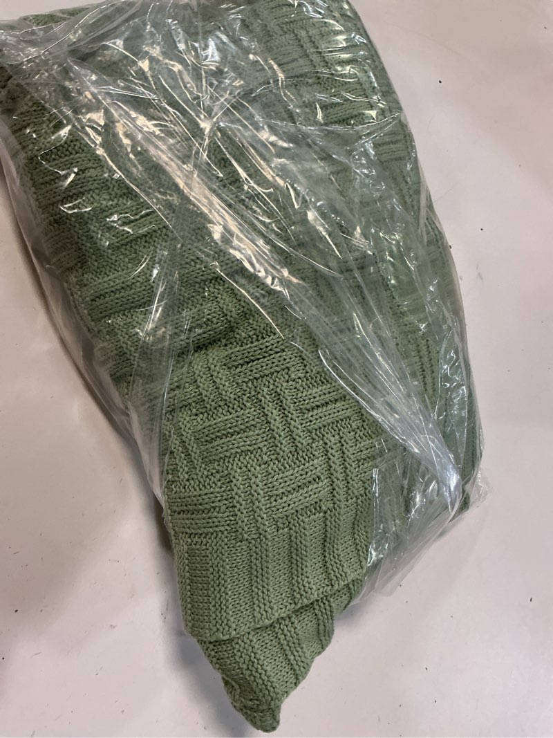 Condition photo showing Good Condition for treely 100% cotton knitted throw blanket couch cover blanket(50 x 60 inches, light sage green) throw (50 in x 60 in) sage green