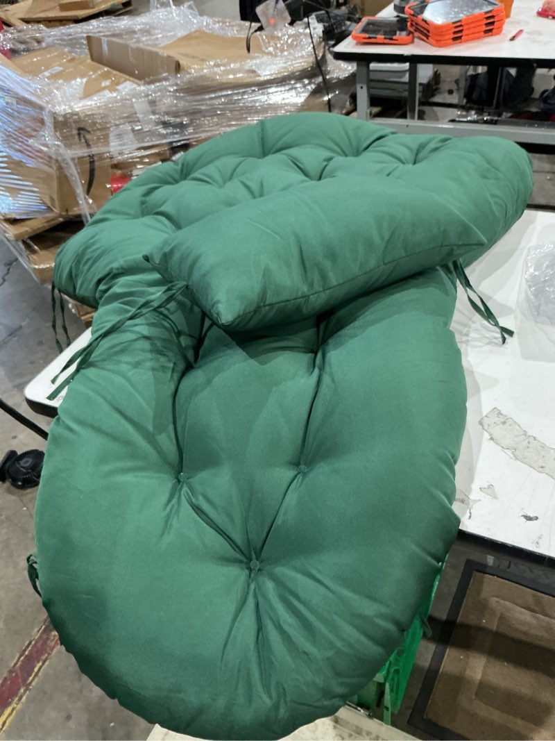 Condition photo showing Good Condition for tudomro egg chair cushion filling 2.58 kg replacement rocking wicker chair cushions high back swing hammock egg hanging cushion thicken for indoor outdoor patio(forest green,1 pcs) 1 forest green
