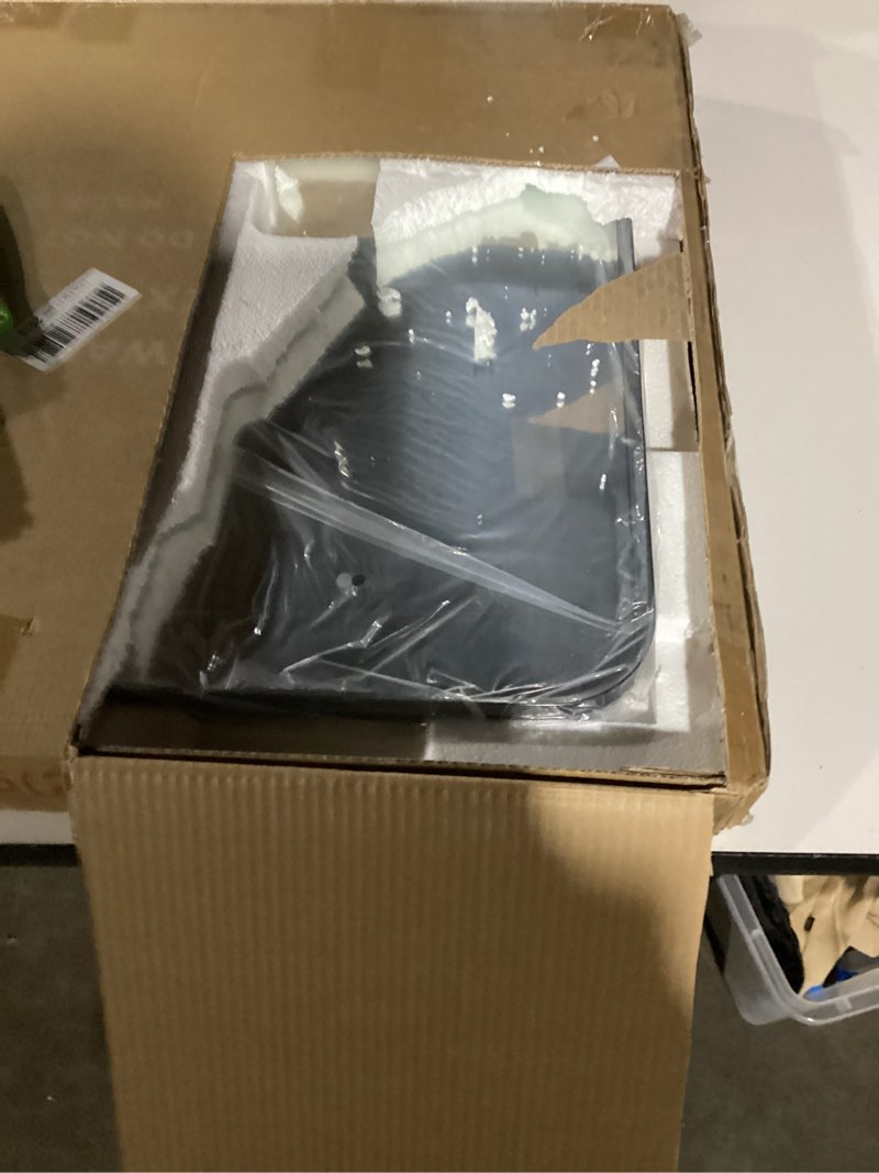 Condition photo showing Good Condition for Wall Mount Mirror for Bathroom, Brush Black Metal Framed Rounded Corner Rectangular Vanity Mirror (20" x 30", Black) 30"L x 20"W Rectangle Black