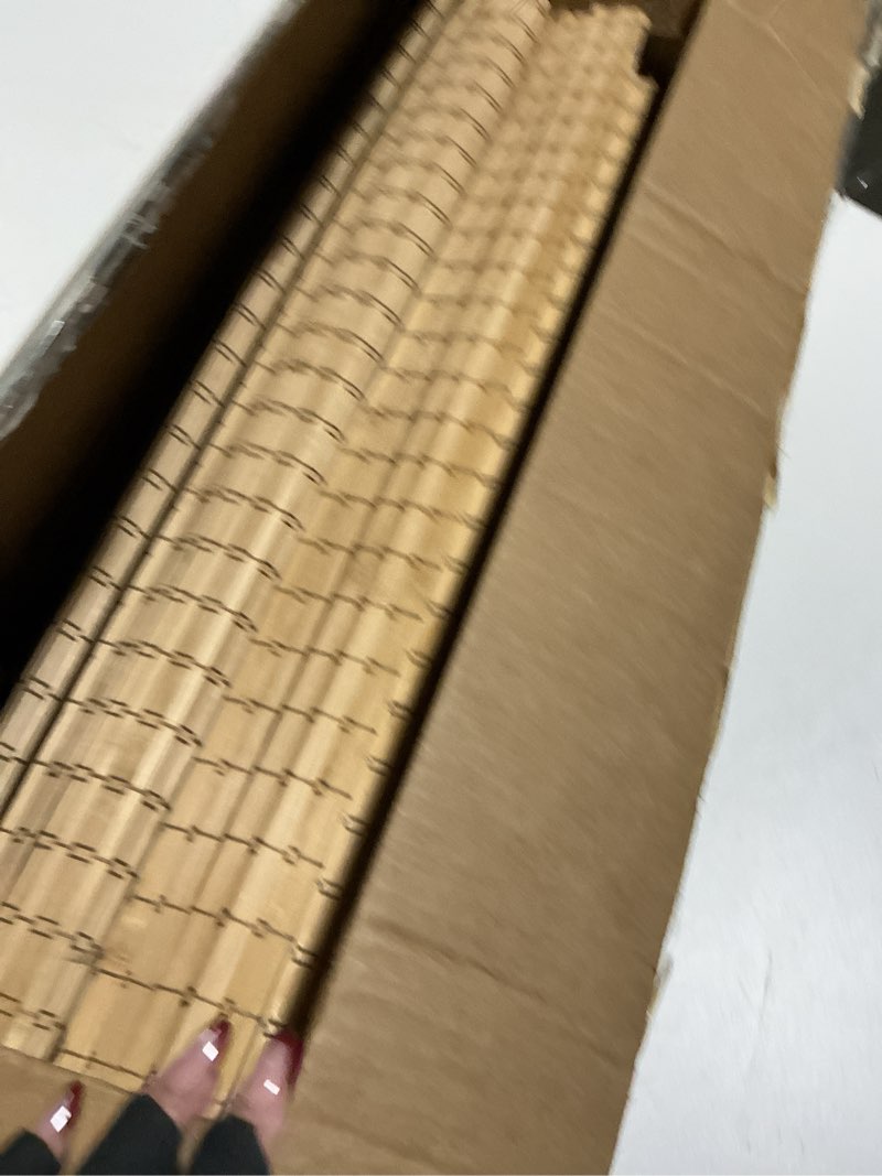 Condition photo showing As Is for SEEYE Cordless Bamboo Roman Shades, Blackout Natural Bamboo Blinds for Indoor Windows, Roll Up Blind Privacy Shade for Home, Office, Door, UV Resistant & Easy to Install, 26" W x 64" H, Natural Privacy - Natural 26"W x 64"H