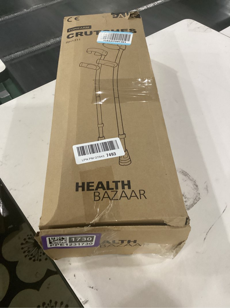 Condition photo showing Good Condition for healthbazaar forearm crutches for adults, foldable and height adjustable elbow crutche with ergonomi