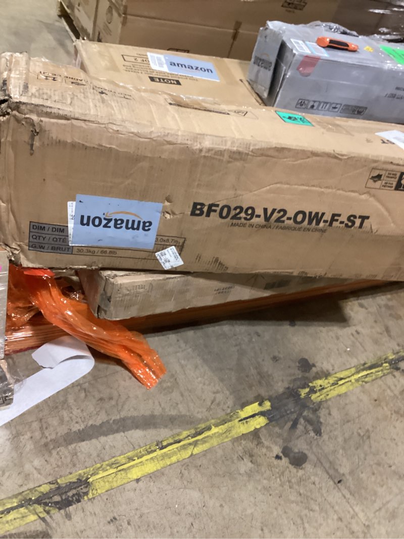 Seventable Bed Frame Full Size with Charging Station, LED Bed with Upholstered Storage Headboard, Me