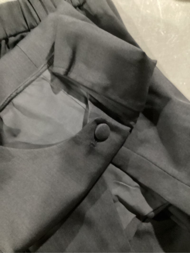 Condition photo showing Good Condition for Casly Lamiit Women's Summer 2 Piece Short Sets Crew Neck Button Down Vest with Pockets for Business Casual Work Blazer Set Dark Grey Medium