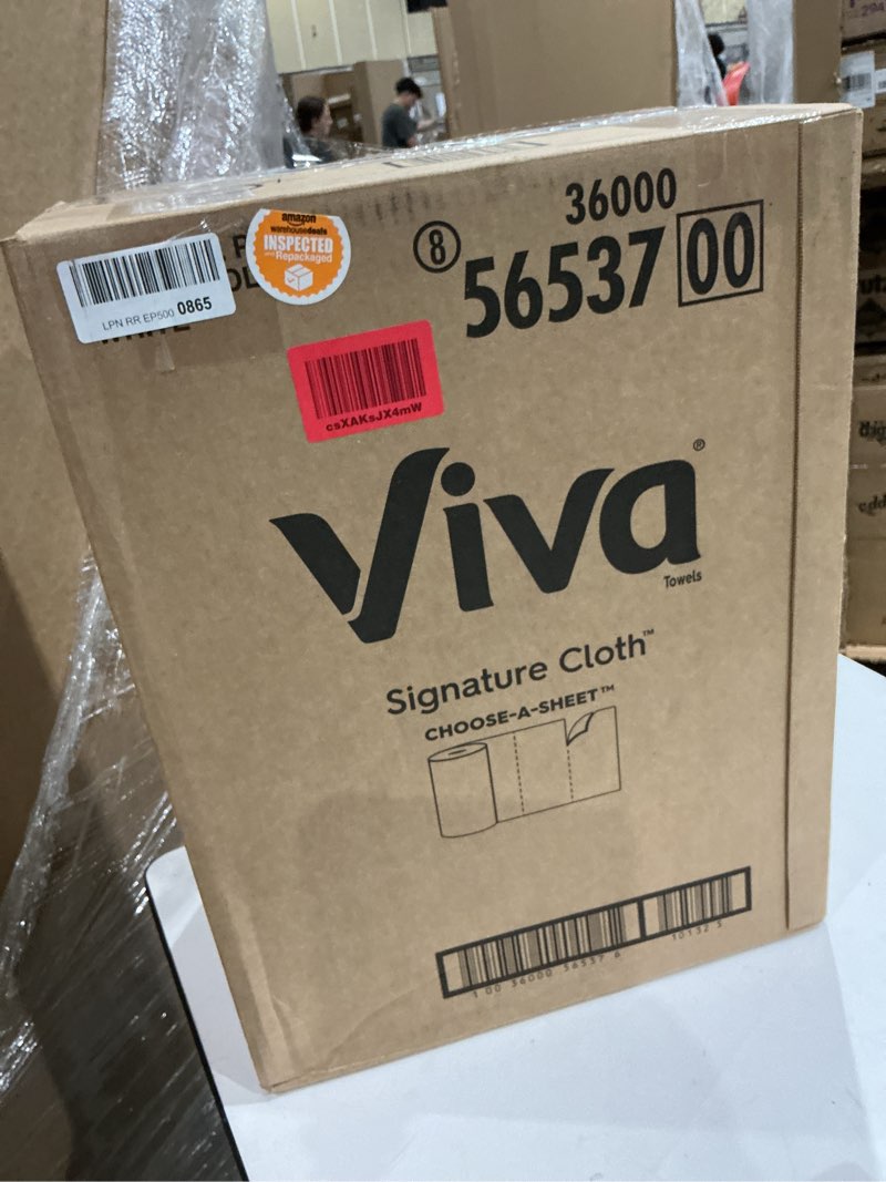 Condition photo showing New/Like New for viva signature cloth paper towels, 12 triple rolls, 129 sheets per roll white 129 sheets (pack of 12)