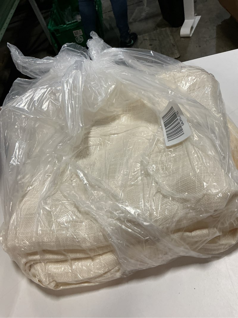 Condition photo showing Good Condition for cotton sheer curtain set (set of 2), 48x108, ivory
