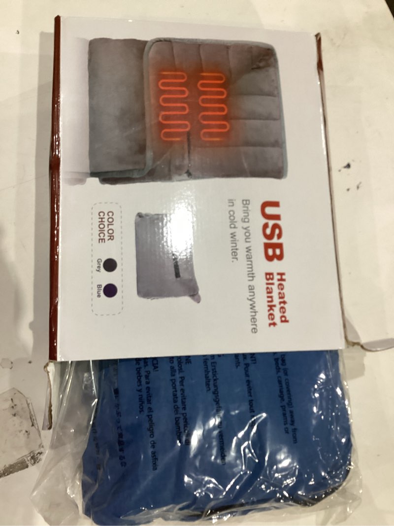 Condition photo showing As Is for Portable USB Heated Blanket, 3 Heat Settings USB Heated Blanket Throw 3Hrs Auto Off 5V/2A,54"x38"Overheat Protection Portable Electric Blanket Wrap Machine Washable(Battery Pack Not Included)