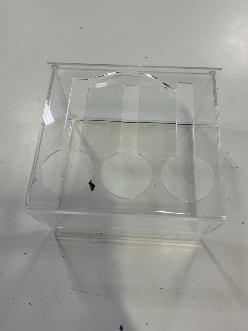 Condition photo showing Good Condition for vesici plastic utensil dispenser acrylic utensil dispenser silverware organizer holder for kitchen and restaurant(3 compartment,clear) 3 compartment clear