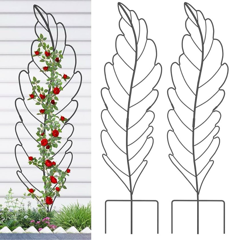 3 pack 59x16in metal garden trellis for climbing plants, large trellis for climbing plants outdoor, 