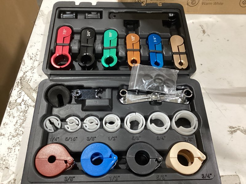 Condition photo showing Good Condition for orion motor tech master quick disconnect tool set, 25pc line disconnect tool kit for a/c fuel & transmission systems, fuel line disconnect tools for mechanics compatible with ford chevy gm more, black