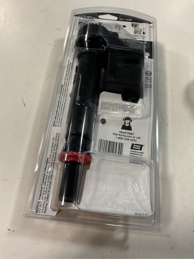 Condition photo showing As Is for korky 2x toilet fill valve black plastic/rubber for universal