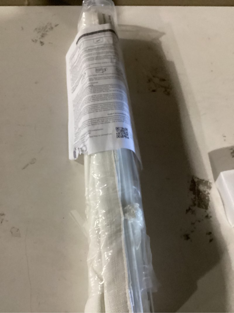 Condition photo showing New/Like New for custom cordless linen roman shades - decorative interior blinds with embroidered trim on both sides, suitable for living rooms, bedrooms, dining rooms, and french doors.1 beige white-c #1 beige white-c