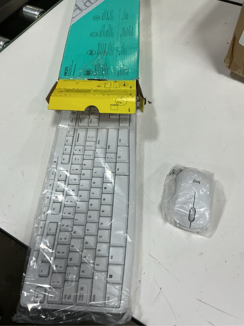 Condition photo showing Good Condition for Logitech MK270 Wireless Keyboard and Mouse Combo for Windows, 2.4 GHz, 8 Multimedia Keys, PC, Laptop, Wireless Keyboard Compact Mouse Combo - White Off White 1 Pack Combo