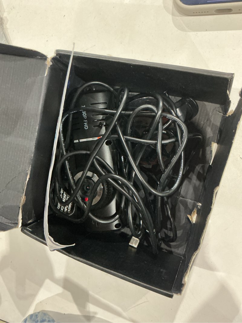 Condition photo showing Good Condition for dash cam front and rear, 1080p dash camera for cars, 3 channel car camera front rear and inside with 32gb card, loop recording, night vision, hdr, 24hr parking, g-sensor black